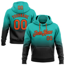 Загрузить изображение в средство просмотра галереи, Custom Stitched Aqua Orange-Black Fade Fashion Sports Pullover Sweatshirt Hoodie