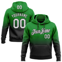 Load image into Gallery viewer, Custom Stitched Grass Green White-Black Fade Fashion Sports Pullover Sweatshirt Hoodie