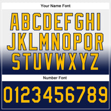 Laden Sie das Bild in den Galerie-Viewer, Custom Stitched White Gold-Navy Fade Fashion Sports Pullover Sweatshirt Hoodie