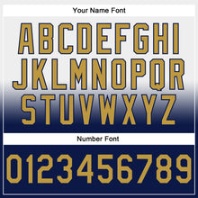 Laden Sie das Bild in den Galerie-Viewer, Custom Stitched White Old Gold-Navy Fade Fashion Sports Pullover Sweatshirt Hoodie