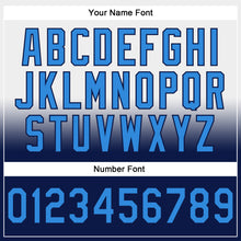 Laden Sie das Bild in den Galerie-Viewer, Custom Stitched White Powder Blue-Navy Fade Fashion Sports Pullover Sweatshirt Hoodie