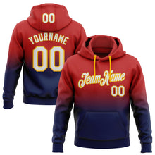 Charger l'image dans la galerie, Custom Stitched Red White Navy-Gold Fade Fashion Sports Pullover Sweatshirt Hoodie