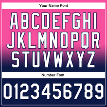 Load image into Gallery viewer, Custom Stitched Pink White-Navy Fade Fashion Sports Pullover Sweatshirt Hoodie