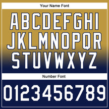 Load image into Gallery viewer, Custom Stitched Old Gold White-Navy Fade Fashion Sports Pullover Sweatshirt Hoodie