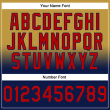 Laden Sie das Bild in den Galerie-Viewer, Custom Stitched Old Gold Red-Navy Fade Fashion Sports Pullover Sweatshirt Hoodie