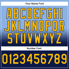 Load image into Gallery viewer, Custom Stitched Light Blue Gold-Navy Fade Fashion Sports Pullover Sweatshirt Hoodie