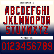 Laden Sie das Bild in den Galerie-Viewer, Custom Stitched Cream Red-Navy Fade Fashion Sports Pullover Sweatshirt Hoodie