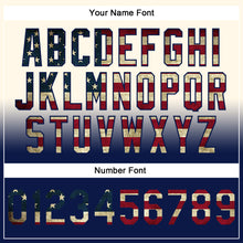 Laden Sie das Bild in den Galerie-Viewer, Custom Stitched Cream Vintage USA Flag-Navy Fade Fashion Sports Pullover Sweatshirt Hoodie