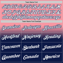 Laden Sie das Bild in den Galerie-Viewer, Custom Stitched Medium Pink White-Navy Fade Fashion Sports Pullover Sweatshirt Hoodie