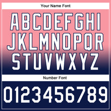 Laden Sie das Bild in den Galerie-Viewer, Custom Stitched Medium Pink White-Navy Fade Fashion Sports Pullover Sweatshirt Hoodie