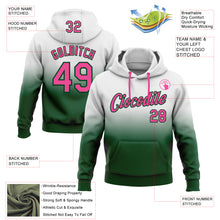 Laden Sie das Bild in den Galerie-Viewer, Custom Stitched White Pink-Green Fade Fashion Sports Pullover Sweatshirt Hoodie