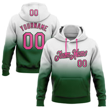 Laden Sie das Bild in den Galerie-Viewer, Custom Stitched White Pink-Green Fade Fashion Sports Pullover Sweatshirt Hoodie