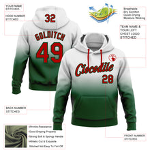 Laden Sie das Bild in den Galerie-Viewer, Custom Stitched White Red-Green Fade Fashion Sports Pullover Sweatshirt Hoodie