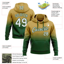 Load image into Gallery viewer, Custom Stitched Old Gold White-Green Fade Fashion Sports Pullover Sweatshirt Hoodie