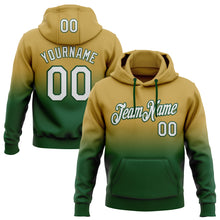 Load image into Gallery viewer, Custom Stitched Old Gold White-Green Fade Fashion Sports Pullover Sweatshirt Hoodie