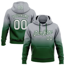 Load image into Gallery viewer, Custom Stitched Gray White-Green Fade Fashion Sports Pullover Sweatshirt Hoodie