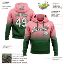 Laden Sie das Bild in den Galerie-Viewer, Custom Stitched Medium Pink White-Green Fade Fashion Sports Pullover Sweatshirt Hoodie