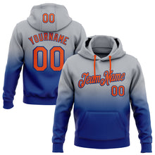 Charger l'image dans la galerie, Custom Stitched Gray Orange-Royal Fade Fashion Sports Pullover Sweatshirt Hoodie