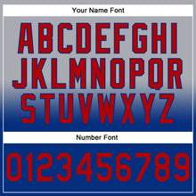 Load image into Gallery viewer, Custom Stitched Gray Red-Royal Fade Fashion Sports Pullover Sweatshirt Hoodie