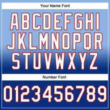 Load image into Gallery viewer, Custom Stitched Light Blue White Royal-Red Fade Fashion Sports Pullover Sweatshirt Hoodie