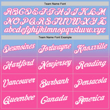 Load image into Gallery viewer, Custom Stitched Light Blue White-Pink Fade Fashion Sports Pullover Sweatshirt Hoodie