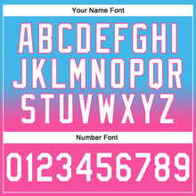 Laden Sie das Bild in den Galerie-Viewer, Custom Stitched Sky Blue White-Pink Fade Fashion Sports Pullover Sweatshirt Hoodie