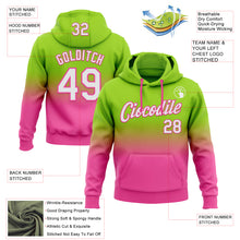 Load image into Gallery viewer, Custom Stitched Neon Green White-Pink Fade Fashion Sports Pullover Sweatshirt Hoodie