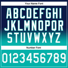 Load image into Gallery viewer, Custom Stitched Navy White-Aqua Fade Fashion Sports Pullover Sweatshirt Hoodie