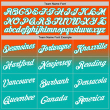 Load image into Gallery viewer, Custom Stitched Orange White-Aqua Fade Fashion Sports Pullover Sweatshirt Hoodie