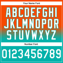 Load image into Gallery viewer, Custom Stitched Orange White-Aqua Fade Fashion Sports Pullover Sweatshirt Hoodie