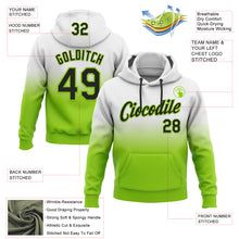 Laden Sie das Bild in den Galerie-Viewer, Custom Stitched White Black-Neon Green Fade Fashion Sports Pullover Sweatshirt Hoodie