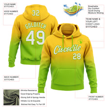 Laden Sie das Bild in den Galerie-Viewer, Custom Stitched Yellow White-Neon Green Fade Fashion Sports Pullover Sweatshirt Hoodie