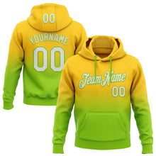 Laden Sie das Bild in den Galerie-Viewer, Custom Stitched Yellow White-Neon Green Fade Fashion Sports Pullover Sweatshirt Hoodie