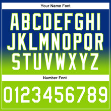 Charger l'image dans la galerie, Custom Stitched Royal White-Neon Green Fade Fashion Sports Pullover Sweatshirt Hoodie