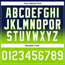 Load image into Gallery viewer, Custom Stitched Navy White-Neon Green Fade Fashion Sports Pullover Sweatshirt Hoodie