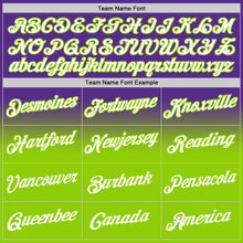 Load image into Gallery viewer, Custom Stitched Purple White-Neon Green Fade Fashion Sports Pullover Sweatshirt Hoodie