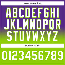 Load image into Gallery viewer, Custom Stitched Purple White-Neon Green Fade Fashion Sports Pullover Sweatshirt Hoodie