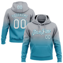 Load image into Gallery viewer, Custom Stitched Gray White-Panther Blue Fade Fashion Sports Pullover Sweatshirt Hoodie
