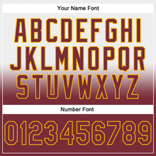 Laden Sie das Bild in den Galerie-Viewer, Custom Stitched White Burgundy-Gold Fade Fashion Sports Pullover Sweatshirt Hoodie