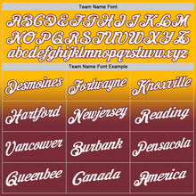 Load image into Gallery viewer, Custom Stitched Gold White-Burgundy Fade Fashion Sports Pullover Sweatshirt Hoodie