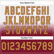 Laden Sie das Bild in den Galerie-Viewer, Custom Stitched White Old Gold-Crimson Fade Fashion Sports Pullover Sweatshirt Hoodie