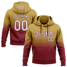 Load image into Gallery viewer, Custom Stitched Old Gold White-Crimson Fade Fashion Sports Pullover Sweatshirt Hoodie