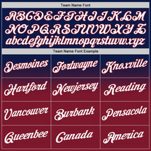 Load image into Gallery viewer, Custom Stitched Navy White-Crimson Fade Fashion Sports Pullover Sweatshirt Hoodie