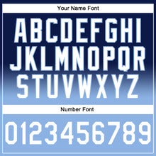 Laden Sie das Bild in den Galerie-Viewer, Custom Stitched Navy White-Light Blue Fade Fashion Sports Pullover Sweatshirt Hoodie