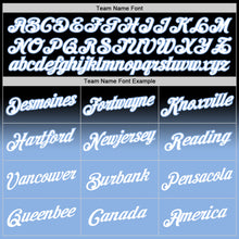 Laden Sie das Bild in den Galerie-Viewer, Custom Stitched Black White-Light Blue Fade Fashion Sports Pullover Sweatshirt Hoodie