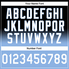 Laden Sie das Bild in den Galerie-Viewer, Custom Stitched Black White-Light Blue Fade Fashion Sports Pullover Sweatshirt Hoodie