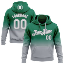 Load image into Gallery viewer, Custom Stitched Kelly Green White-Gray Fade Fashion Sports Pullover Sweatshirt Hoodie