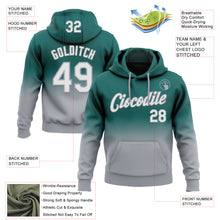 Load image into Gallery viewer, Custom Stitched Midnight Green White-Gray Fade Fashion Sports Pullover Sweatshirt Hoodie