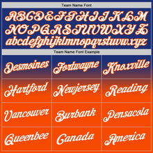 Load image into Gallery viewer, Custom Stitched Royal White-Orange Fade Fashion Sports Pullover Sweatshirt Hoodie