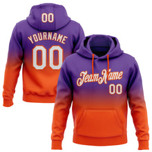 Load image into Gallery viewer, Custom Stitched Purple White-Orange Fade Fashion Sports Pullover Sweatshirt Hoodie